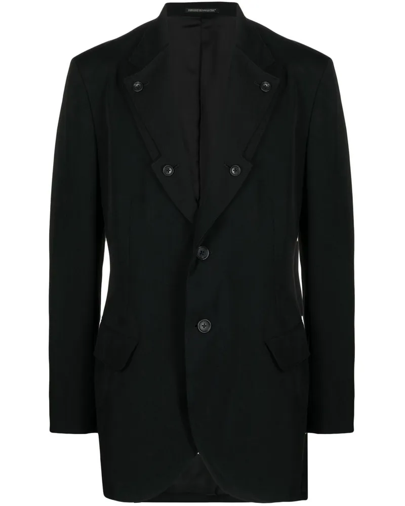 Yohji Yamamoto Schmales Sakko - Schwarz Schwarz