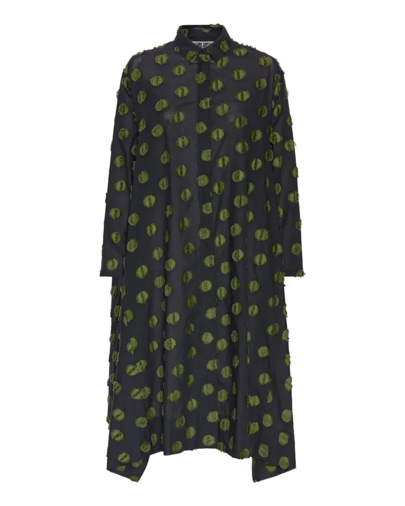 Henrik Vibskov Asymmetrisches Wind In Kleid mit strukturierten Punkten - Schwarz Schwarz