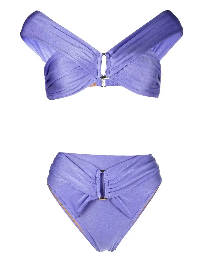 Noire Swimwear Bikini mit hohem Bund - Violett Violett