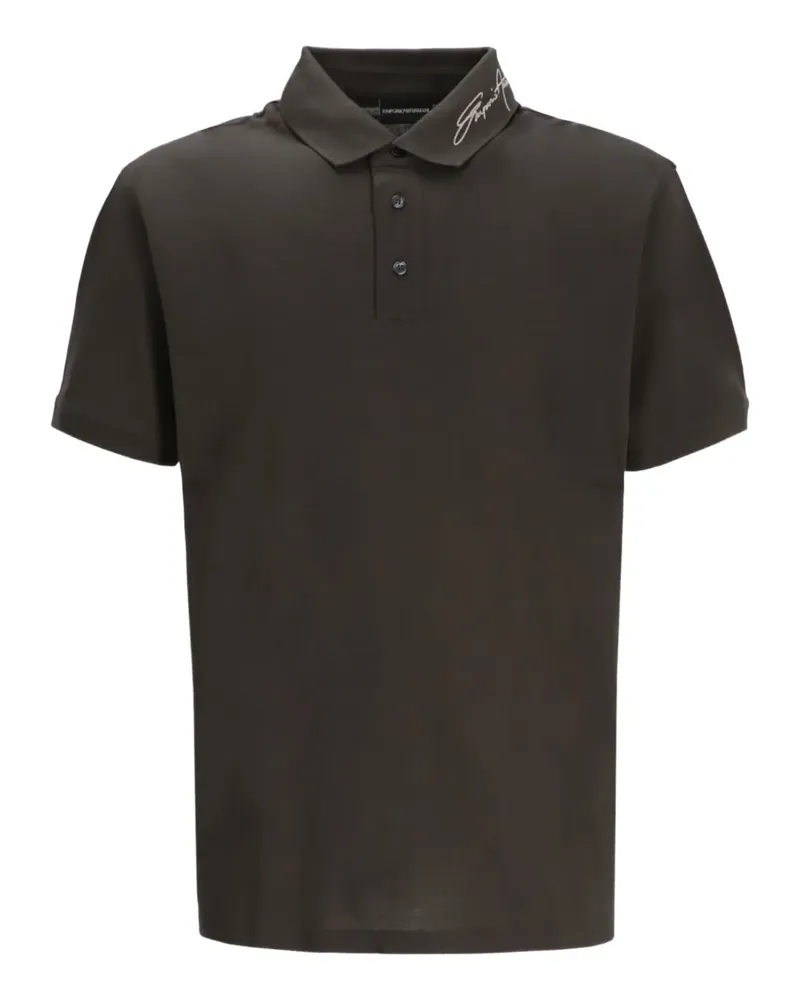 Emporio Armani Piqué-Poloshirt mit Logo - Braun Braun