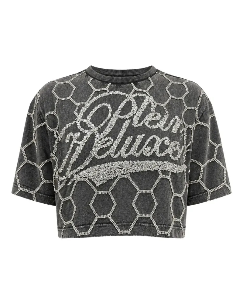 Philipp Plein Cropped-T-Shirt Plein Deluxe Crystal - Grau Grau