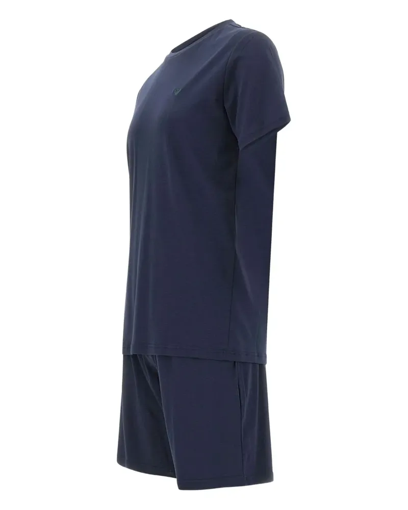 Emporio Armani Eagle Pyjama mit Logo - Blau Blau
