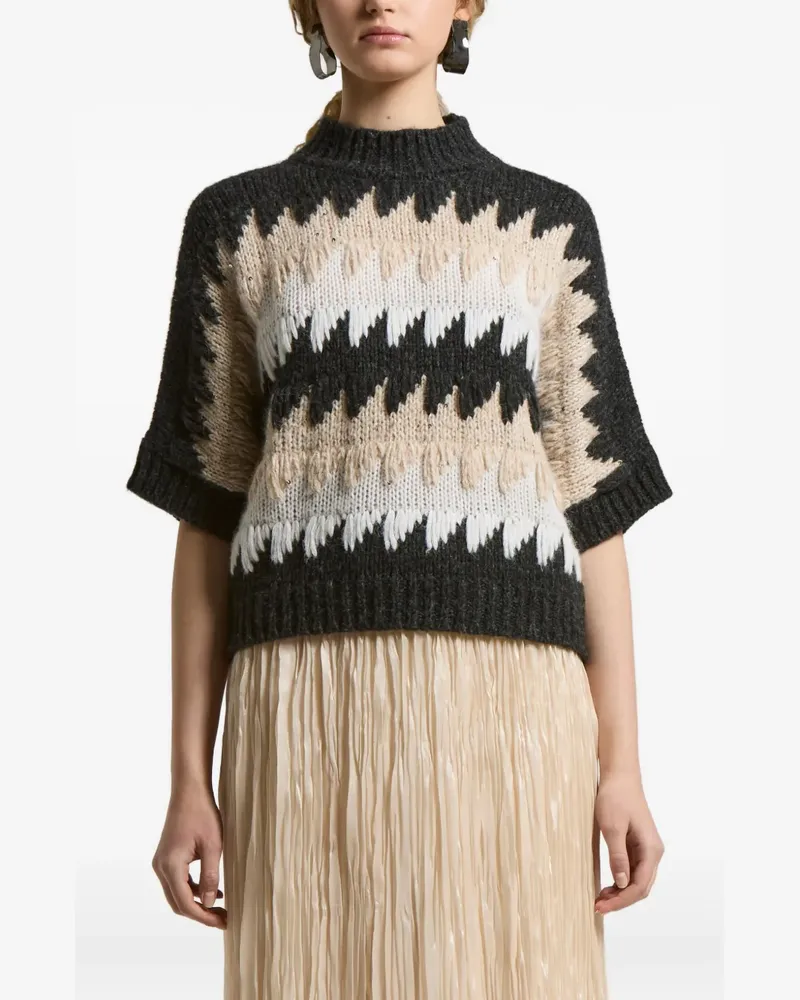 Peserico Pullover mit geometrischem Muster - Nude Nude