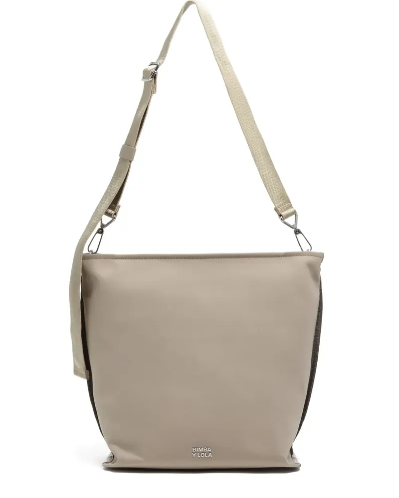 BIMBA Y LOLA Schultertasche mit Logo-Riemen - Nude Nude