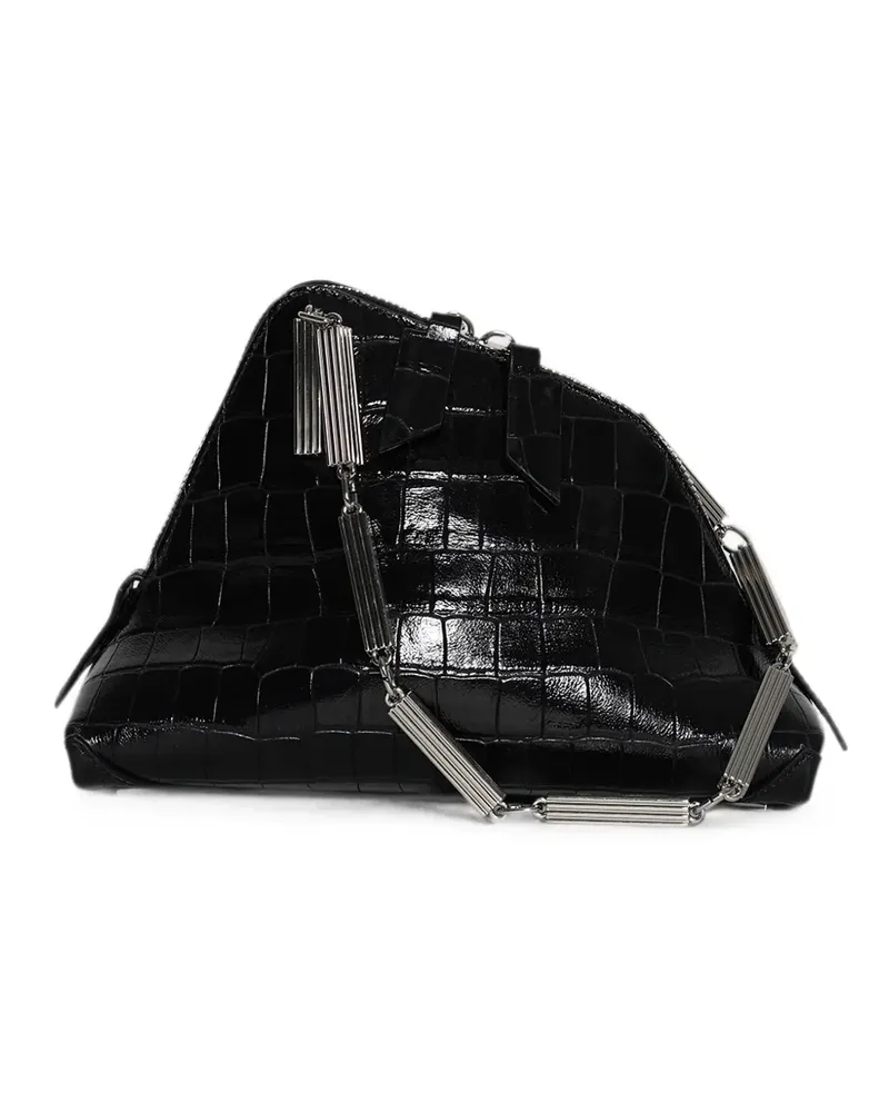 ATTICO La Scala Schultertasche mit Kroko-Effekt - Schwarz Schwarz