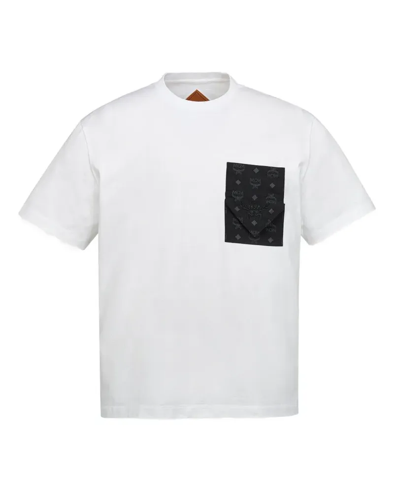 MCM T-Shirt mit aufgesetzter Tasche - Weiß Weiß