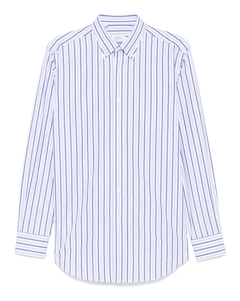 Brioni Gestreiftes Lucio Hemd - Blau Blau