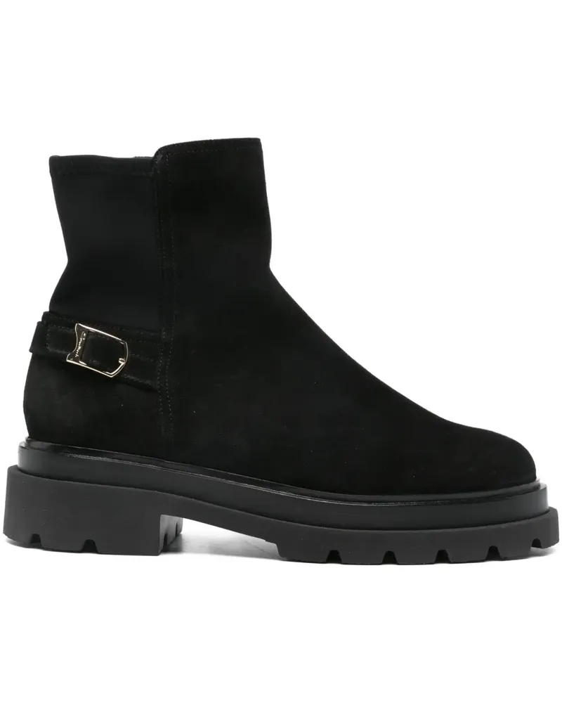 Santoni Stiefel mit Schnallen - Schwarz Schwarz