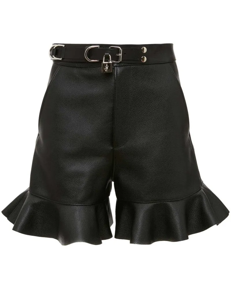 J.W.Anderson Ledershorts mit Vorhängeschloss - Schwarz Schwarz