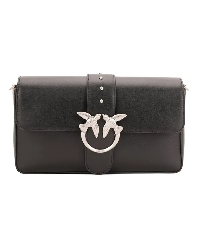 Pinko Schultertasche mit Nieten-Vogeldetail - Schwarz Schwarz