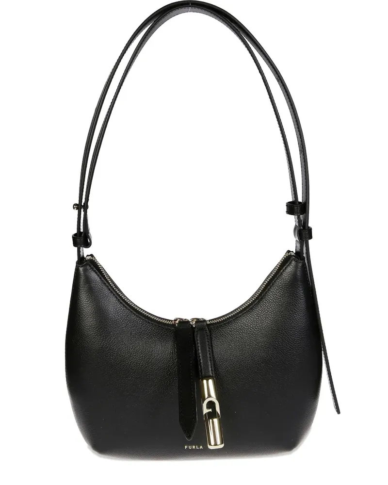 Furla Zip Goccia Schultertasche - Schwarz Schwarz
