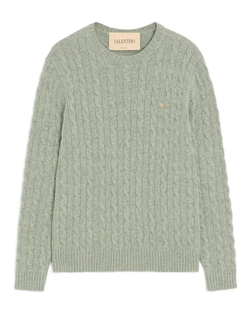 Valentino Garavani Strickpullover aus Wolle mit VLogo - Grün Grün