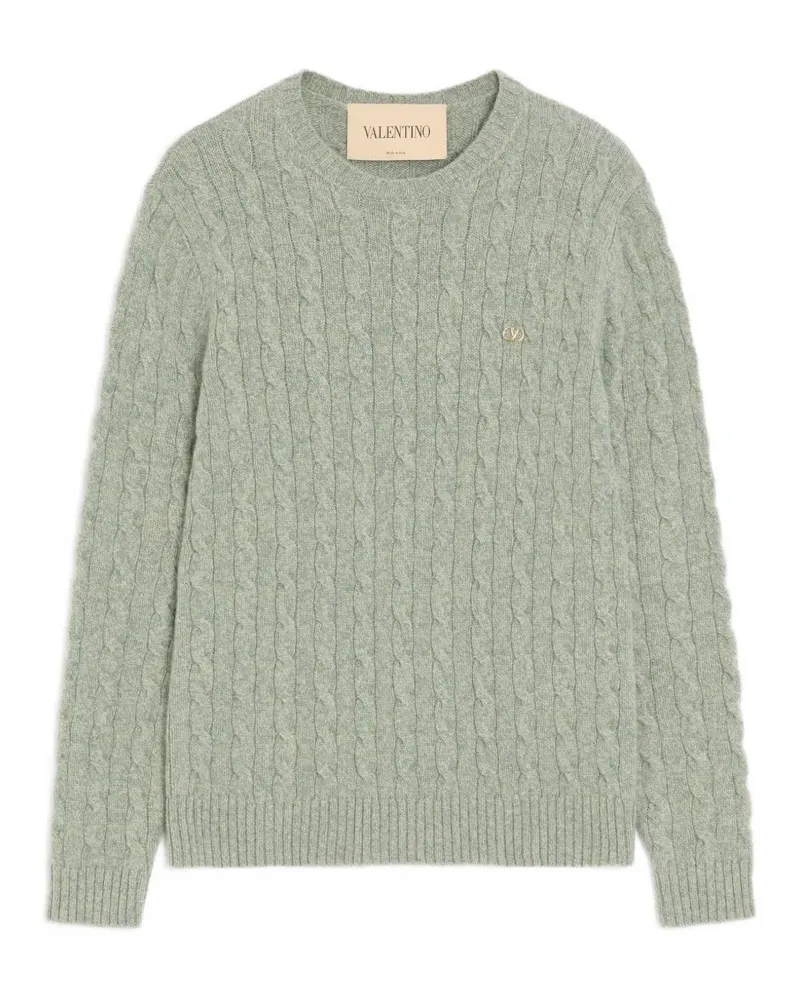Valentino Garavani Strickpullover aus Wolle mit VLogo - Grün Grün