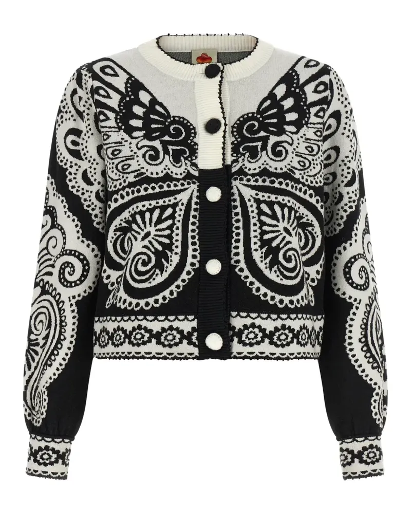 FARM Rio Arabesque Jacquard-Cardigan - Weiß Weiß