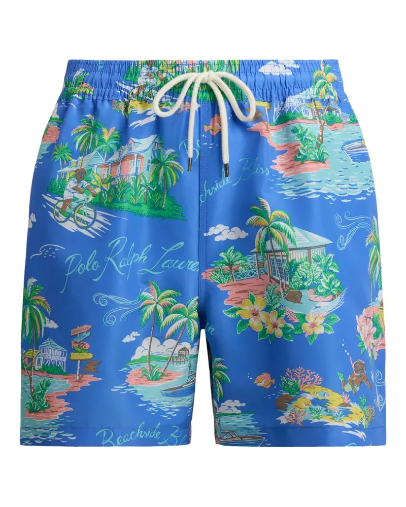 Ralph Lauren Traveler Badeshorts mit Print - Blau Blau