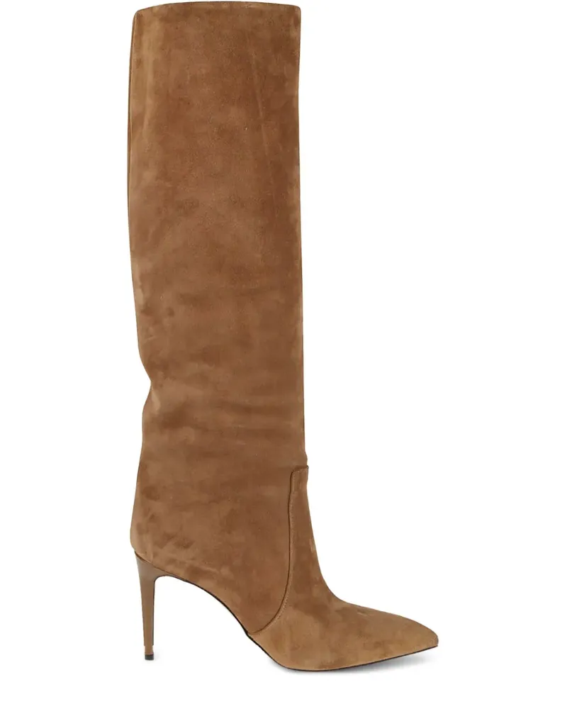 Paris Texas Kniehohe Stiefel aus Wildleder 85mm - Braun Braun