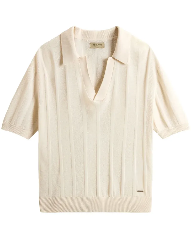 Woolrich Gestreiftes Poloshirt - Weiß Weiß