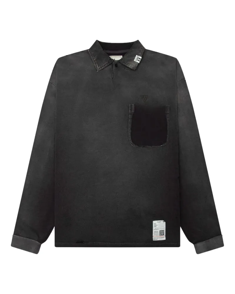 MIHARAYASUHIRO Sun Faded L/S polo shirt - Schwarz Schwarz
