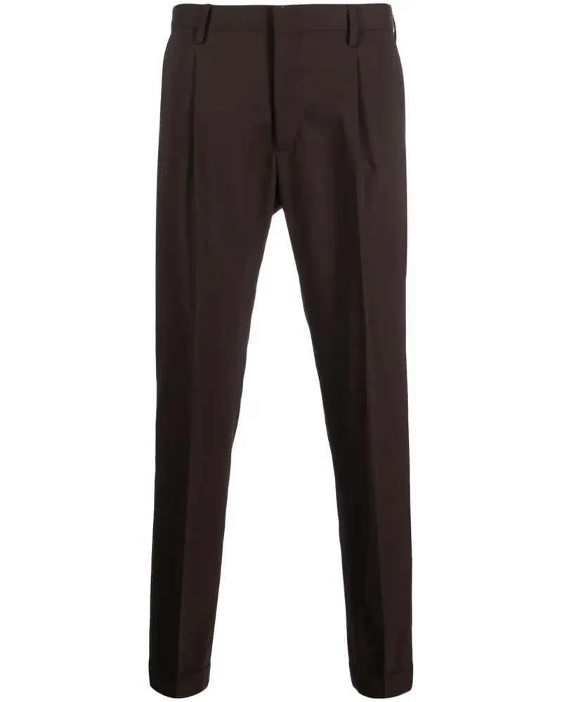 Briglia 1949 Cropped-Chino mit Bundfalten - Braun Braun