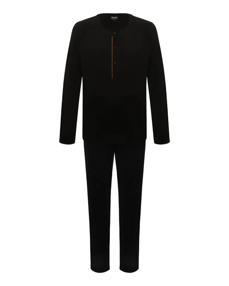 Ermenegildo Zegna Geknöpfter Henley-Pyjama - Blau Blau
