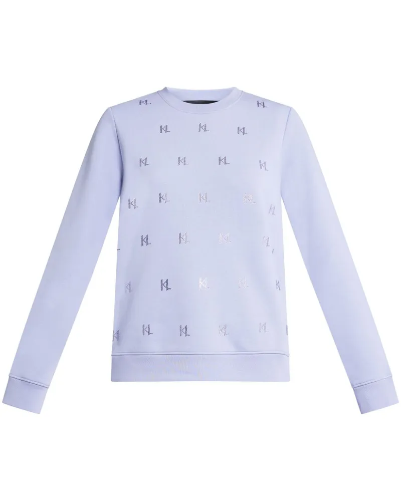 Karl Lagerfeld KL Sweatshirt mit Strass-Monogramm - Violett Violett