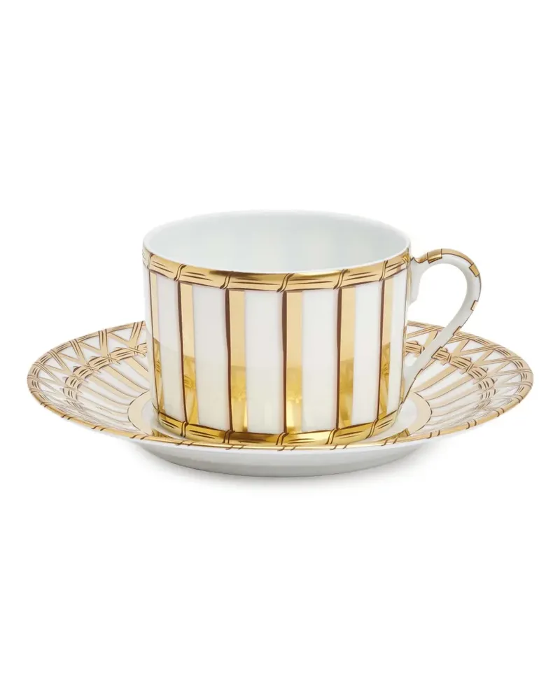 Pinto Paris Vannerie Teetasse und Untersetzer - Weiß Weiß