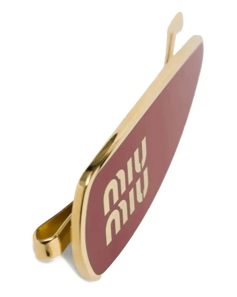 Miu Miu Haarspange mit Logo - Rot Rot
