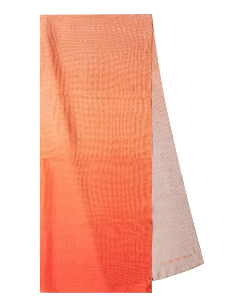 Emporio Armani logo-print scarf - Orange Orange