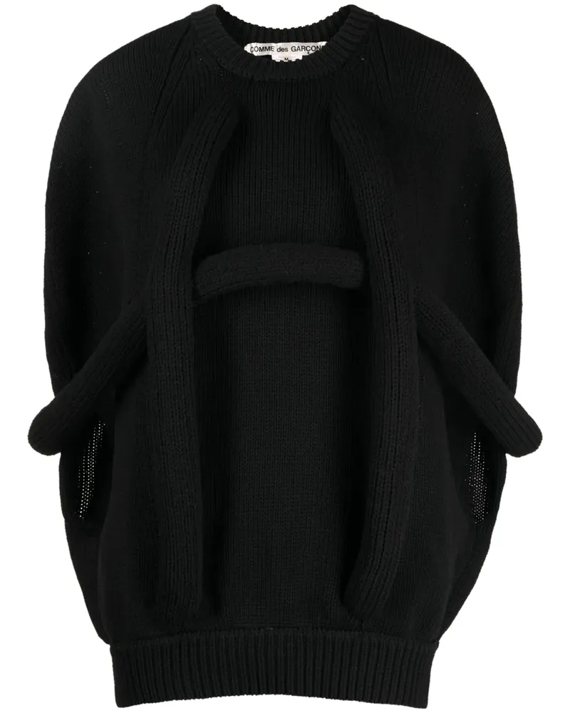 Comme des Garçons Grob gestrickter Pullover - Schwarz Schwarz