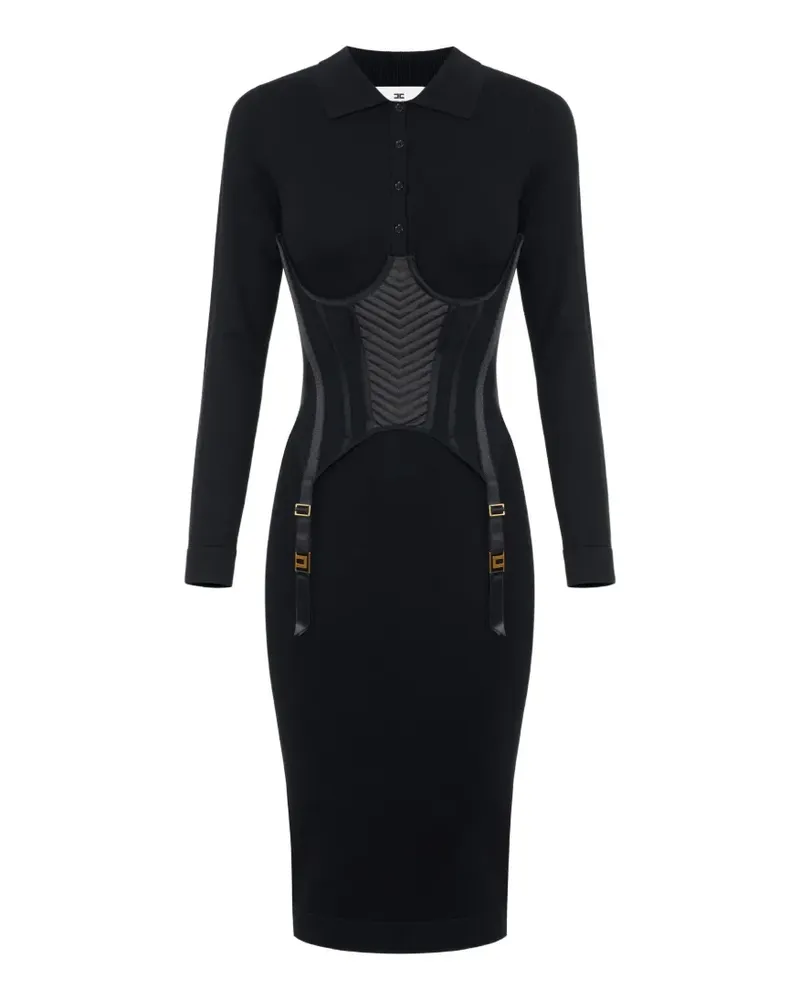 Elisabetta Franchi Gestricktes Bustier-Kleid - Schwarz Schwarz