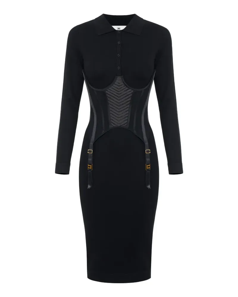 Elisabetta Franchi Gestricktes Bustier-Kleid - Schwarz Schwarz