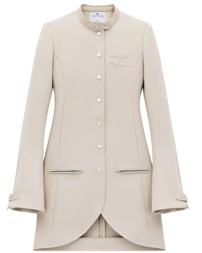 Courrèges Asymmetrischer Ellipse Mantel - Nude Nude