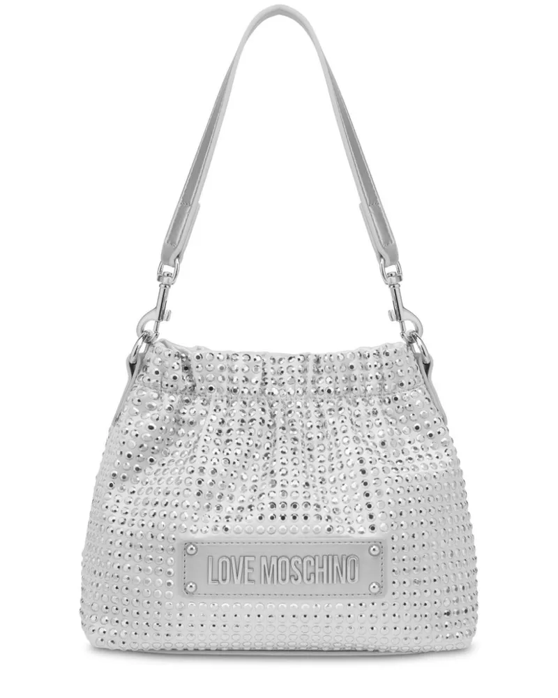 Moschino Umhängetasche mit Nieten - Grau Grau