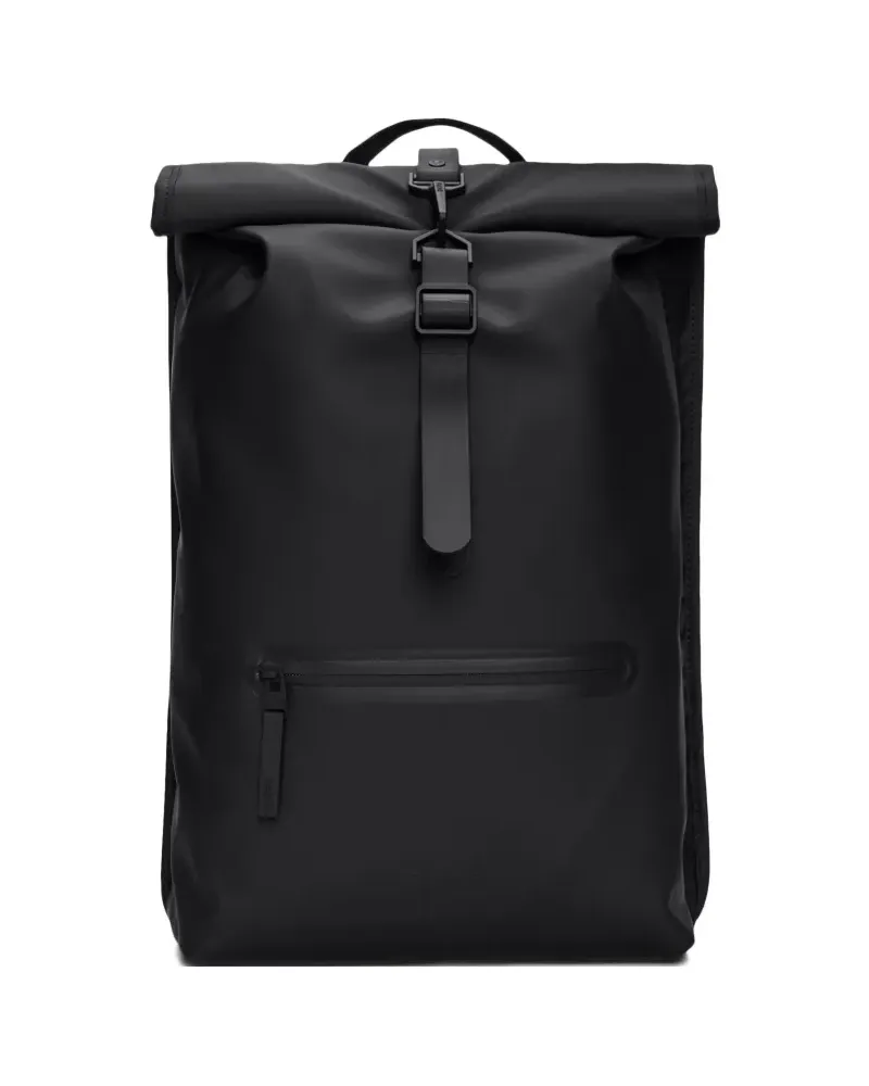 RAINS roll-top buckle backpack - Schwarz Schwarz
