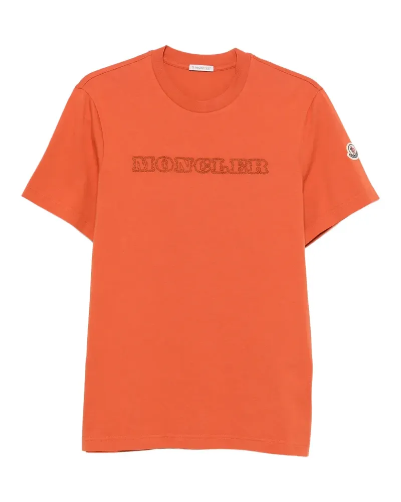 Moncler logo-embroidered T-shirt - Orange Orange