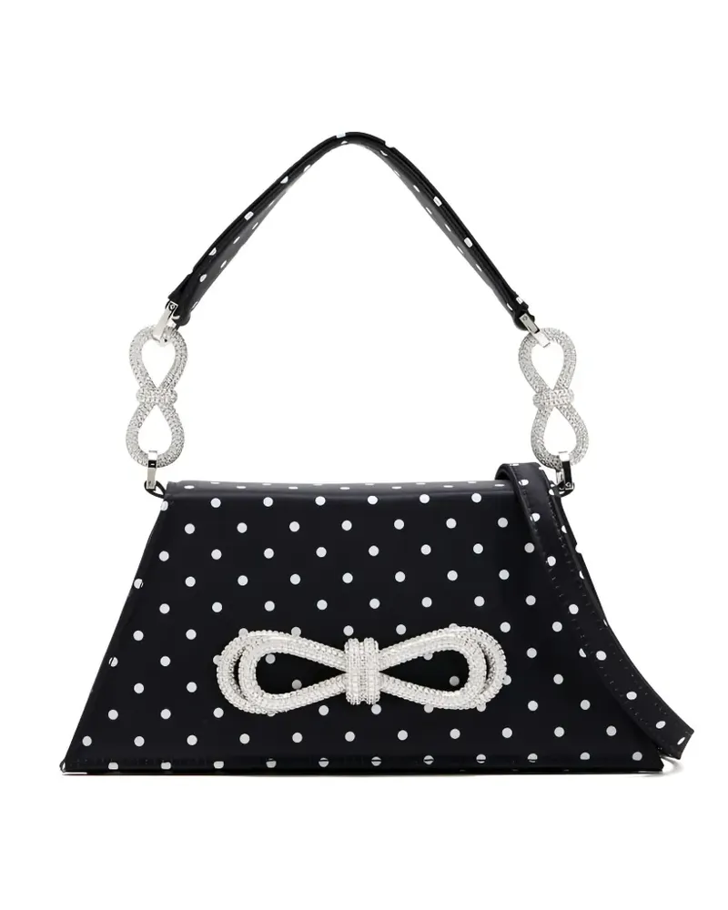 Mach & Mach Mittelgroßer Samantha Tote Bag mit Polka Dots - Schwarz Schwarz