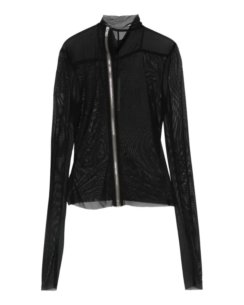 Rick Owens asymmetric-zip top - Schwarz Schwarz