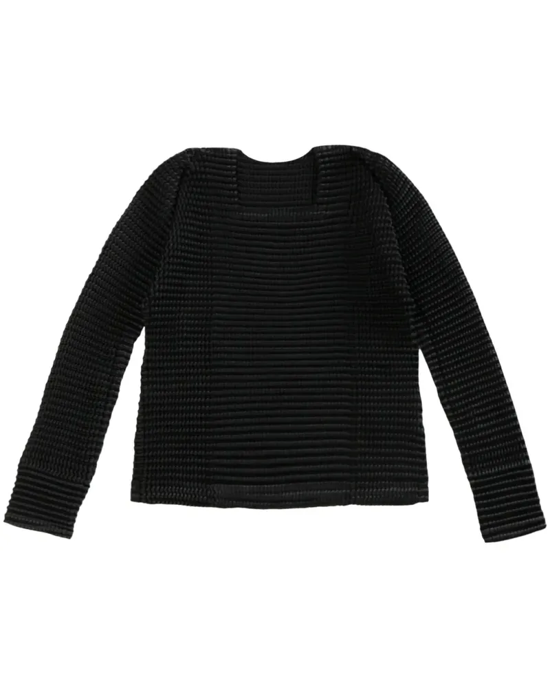 Issey Miyake pleated T-shirt - Schwarz Schwarz