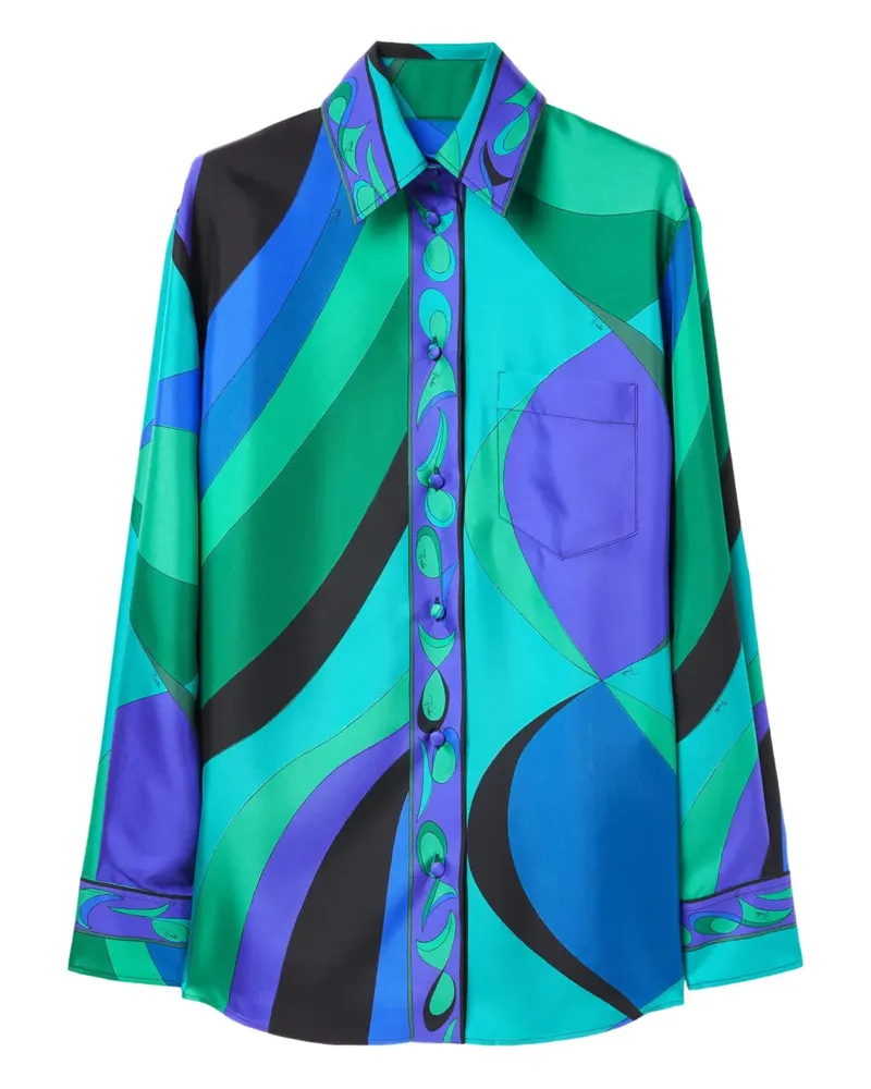 Emilio Pucci Hemd mit abstraktem Print - Grün Grün