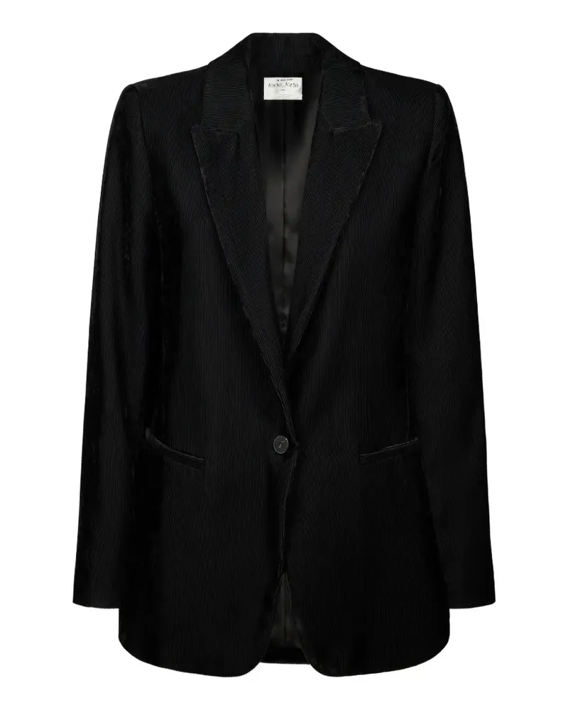 forte_forte Gerippter Blazer aus Samt - Schwarz Schwarz