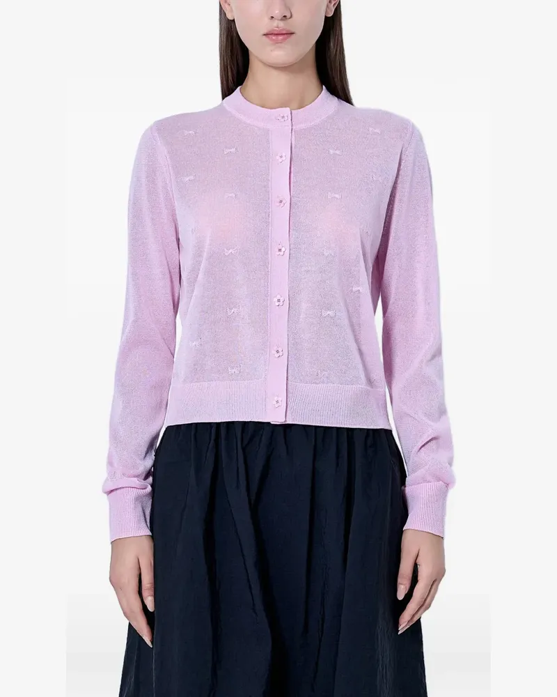 Cecilie Bahnsen Semitransparenter Cardigan mit Schleifenmotiv - Rosa Rosa