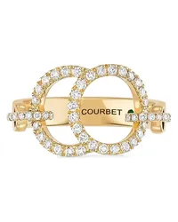 COURBET 18kt Gelbgoldring mit synthetischen Diamanten Gold