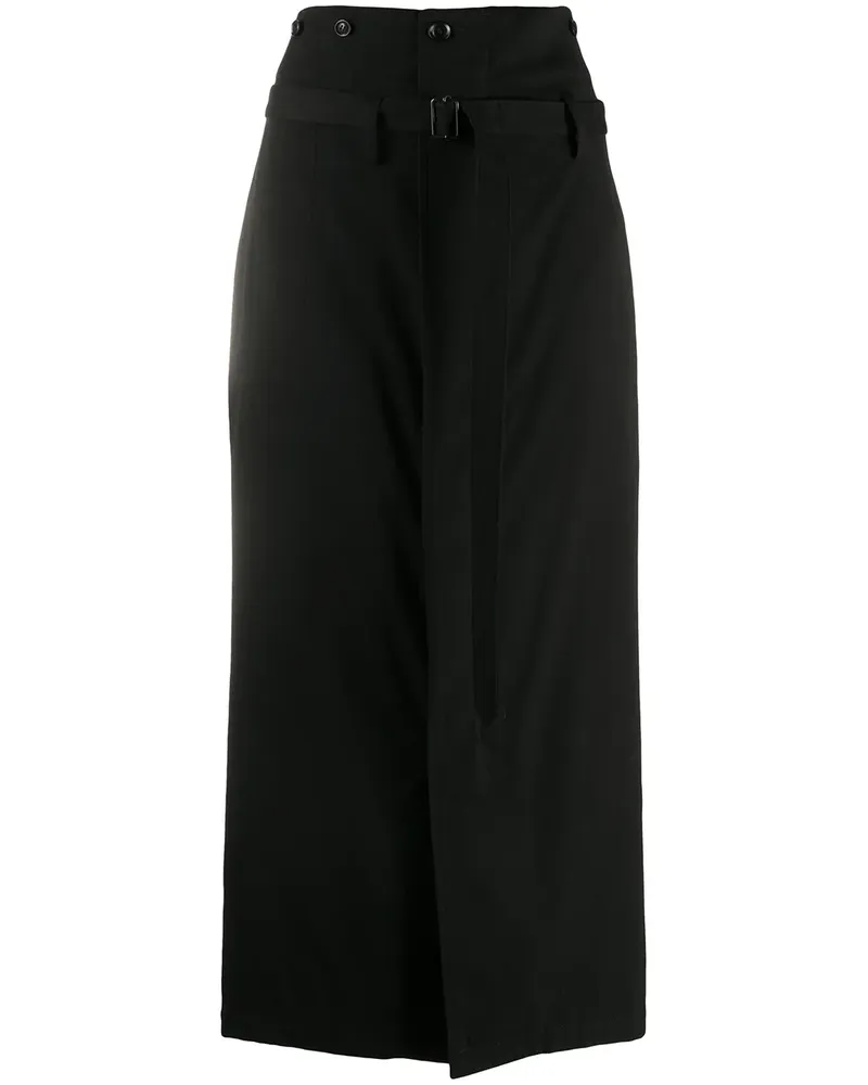 Yohji Yamamoto Rock mit hohem Bund - Schwarz Schwarz