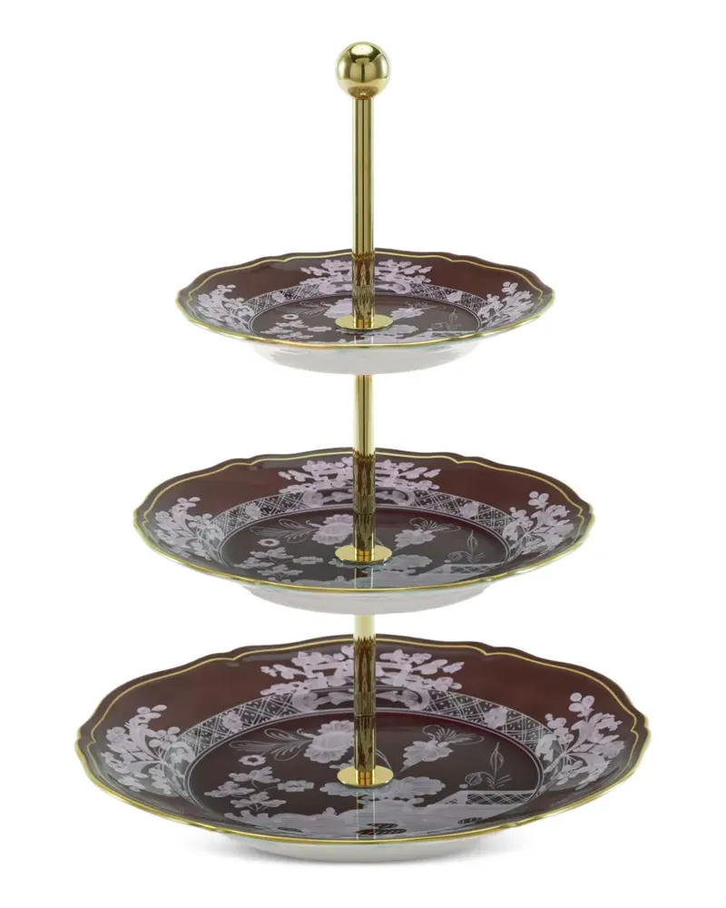 Ginori 1735 Servierständer mit Blumen - Braun Braun