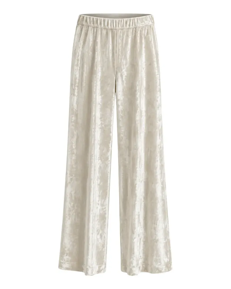 Jucca Palazzohose aus Crushed-Samt - Nude Nude