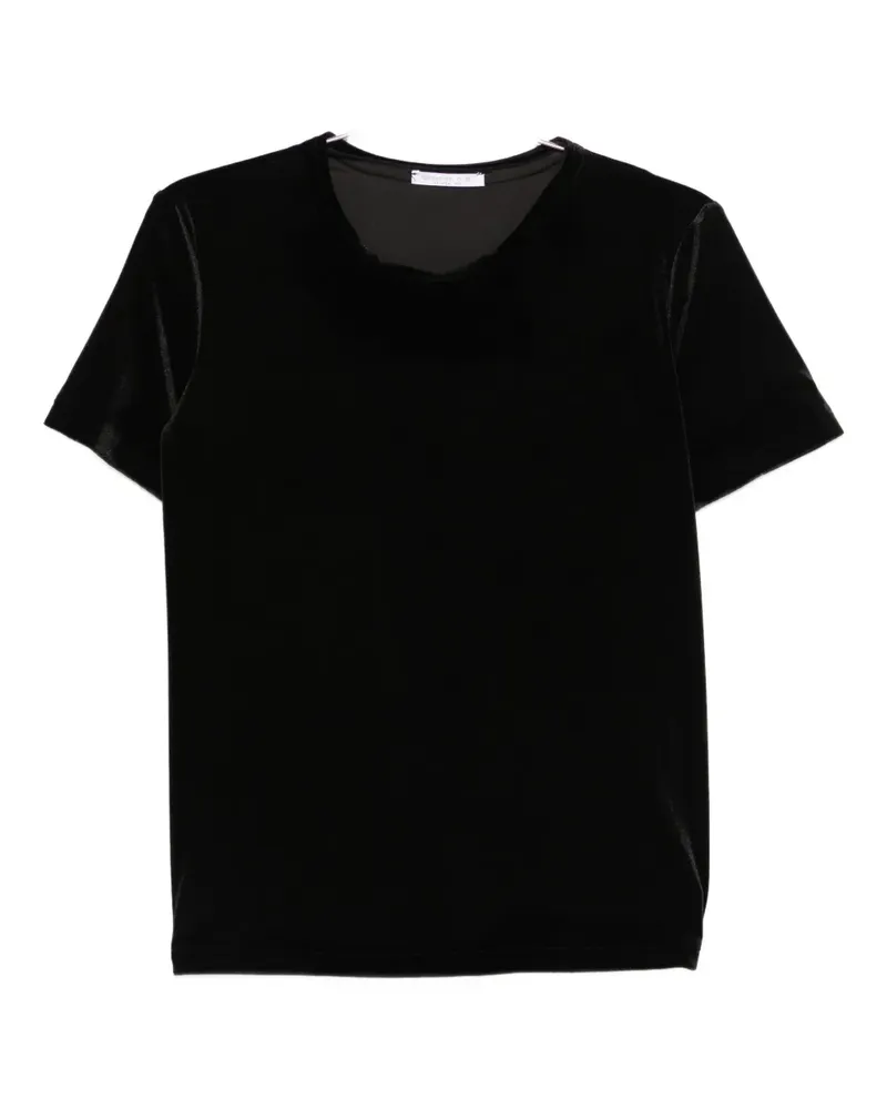CENERE GB velvet t-shirt - Schwarz Schwarz