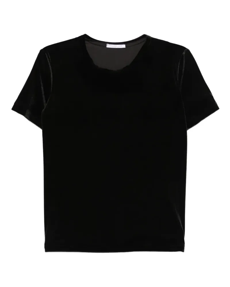 CENERE GB T-Shirt aus Samt - Schwarz Schwarz