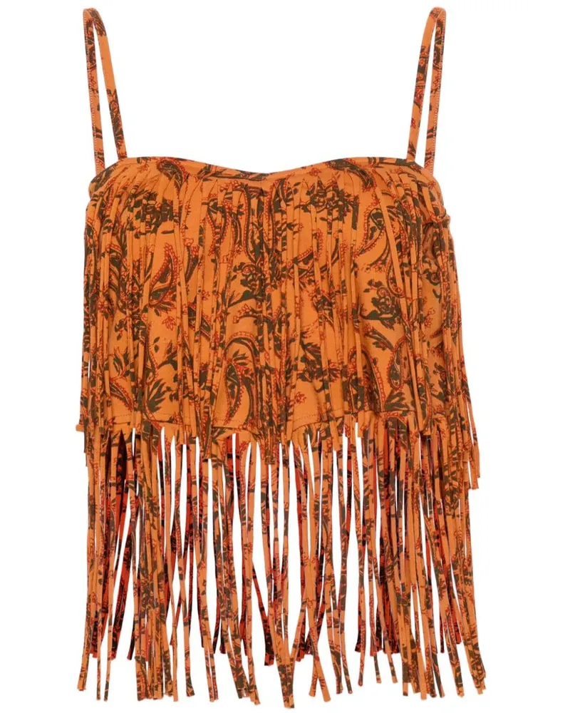 Alanui Monsoon Oberteil mit Paisley-Print - Orange Orange