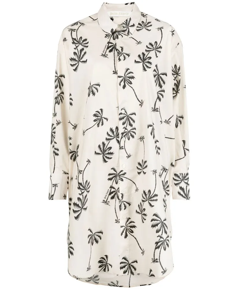 Palm Angels Hemdkleid mit Print - Nude Nude