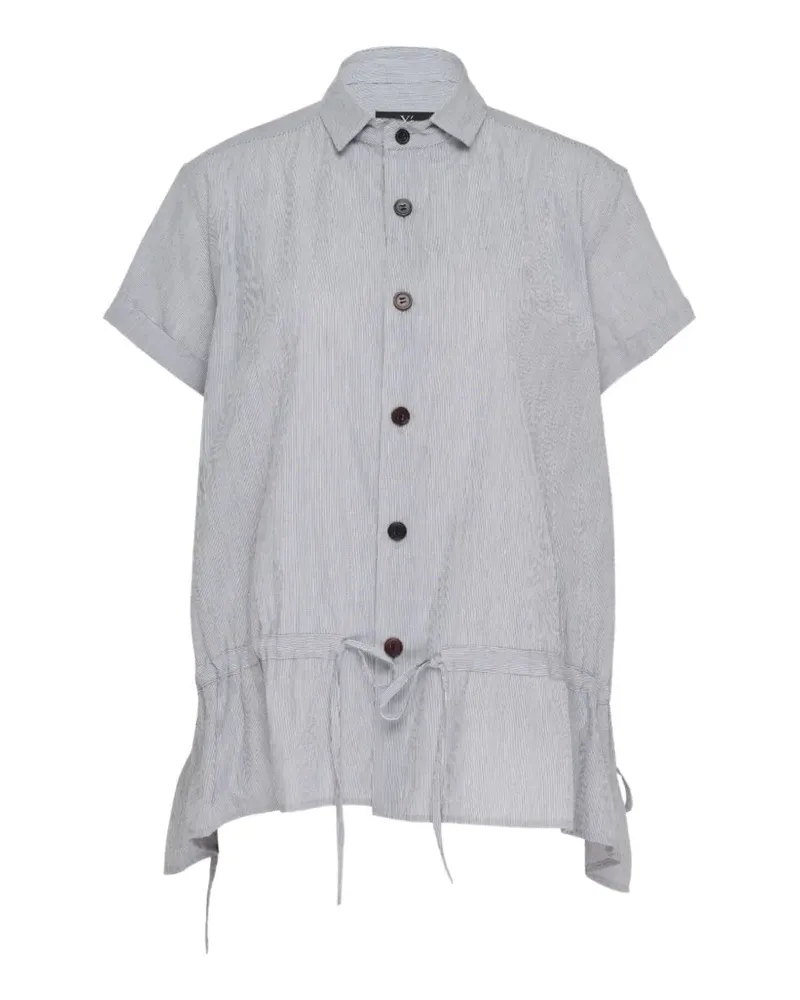 Yohji Yamamoto Bluse mit Kordelzug - Grau Grau
